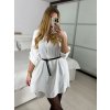Tunika košilová dlouhý rukáv dámská (S/M/L ONE SIZE) ITALSKÁ MÓDA IMM24M3297/DUR (Velikost M/L, Barva bílá)