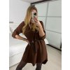 Tunika košilová dlouhý rukáv dámská (S/M/L ONE SIZE) ITALSKÁ MÓDA IMM24M3297/DUR (Velikost M/L, Barva bílá)