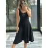 Šaty elegantní letní na ramínka dámské (S/M ONE SIZE) ITALSKÁ MÓDA IMM24M55510/DUR (Velikost S/M/L, Barva Černá)