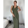 Šaty elegantní společenské dlouhé na ramínka dámské (XS/S/M/L ONE SIZE) ITALSKÁ MÓDA IMWB24KESI/DUR (Velikost M/L, Barva Černá)