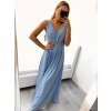 Šaty elegantní společenské dlouhé na ramínka dámské (XS/S/M/L ONE SIZE) ITALSKÁ MÓDA IMWB24KESI/DUR (Velikost M/L, Barva Černá)