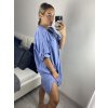 Šaty košilové 3/4 rukáv dámské nadrozměr (L/XL/2XL ONE SIZE) ITALSKÁ MÓDA IMBM23SLADY/DU (Velikost XL/2XL, Barva bílá)