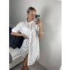Šaty košilové 3/4 rukáv dámské nadrozměr (L/XL/2XL ONE SIZE) ITALSKÁ MÓDA IMBM23SLADY/DU (Velikost XL/2XL, Barva bílá)