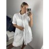 Šaty košilové 3/4 rukáv dámské nadrozměr (L/XL/2XL ONE SIZE) ITALSKÁ MÓDA IMBM23SLADY/DU (Velikost XL/2XL, Barva bílá)