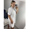 Šaty košilové 3/4 rukáv dámské nadrozměr (L/XL/2XL ONE SIZE) ITALSKÁ MÓDA IMBM23SLADY/DU (Velikost XL/2XL, Barva bílá)