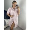 Šaty košilové 3/4 rukáv dámské nadrozměr (L/XL/2XL ONE SIZE) ITALSKÁ MÓDA IMBM23SLADY/DU (Velikost XL/2XL, Barva bílá)