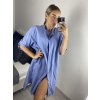 Šaty košilové 3/4 rukáv dámské nadrozměr (L/XL/2XL ONE SIZE) ITALSKÁ MÓDA IMBM23SLADY/DU (Velikost XL/2XL, Barva bílá)