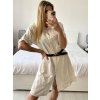 Šaty košilové bavlněné 3/4 dlouhý rukáv dámské (S/M/L ONE SIZE) ITALSKÁ MÓDA IM424PAULA/DUR