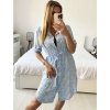 Šaty košilové bavlněné 3/4 dlouhý rukáv dámské (S/M/L ONE SIZE) ITALSKÁ MÓDA IM424NINA/DU (Velikost M/L, Barva béžová)