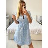Šaty košilové bavlněné 3/4 dlouhý rukáv dámské (S/M/L ONE SIZE) ITALSKÁ MÓDA IM424NINA/DU (Velikost M/L, Barva béžová)