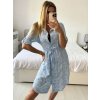 Šaty košilové bavlněné 3/4 dlouhý rukáv dámské (S/M/L ONE SIZE) ITALSKÁ MÓDA IM424NINA/DU (Velikost M/L, Barva béžová)