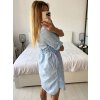 Šaty košilové bavlněné 3/4 dlouhý rukáv dámské (S/M/L ONE SIZE) ITALSKÁ MÓDA IM424NINA/DU (Velikost M/L, Barva béžová)