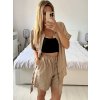 Souprava letní tunika a kraťasy dámská (S/M/L ONE SIZE) ITALSKÁ MÓDA IMWAH24600/DU (Velikost M/L, Barva béžová)