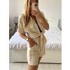 Souprava letní tunika a kraťasy dámská (S/M/L ONE SIZE) ITALSKÁ MÓDA IMWAH24600/DU (Velikost M/L, Barva béžová)