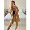 Souprava letní tunika a kraťasy dámská (S/M/L ONE SIZE) ITALSKÁ MÓDA IMWAH24600/DU (Velikost M/L, Barva béžová)