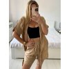 Souprava letní tunika a kraťasy dámská (S/M/L ONE SIZE) ITALSKÁ MÓDA IMWAH24600/DU (Velikost M/L, Barva béžová)
