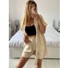 Souprava letní tunika a kraťasy dámská (S/M/L ONE SIZE) ITALSKÁ MÓDA IMWAH24600/DU (Velikost M/L, Barva béžová)
