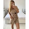Souprava letní tunika a kraťasy dámská (S/M/L ONE SIZE) ITALSKÁ MÓDA IMWAH24600/DU (Velikost M/L, Barva béžová)