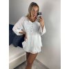 Tunika halenka krátký rukáv dámská (M/L/XLONE SIZE) ITALSKÁ MÓDA IMB23FREE/DU (Velikost L/XL, Barva bílá)