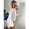 Tunika halenka krátký rukáv dámská (M/L/XLONE SIZE) ITALSKÁ MÓDA IMB23FREE/DU (Velikost L/XL, Barva bílá)