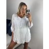 Tunika halenka krátký rukáv dámská (M/L/XLONE SIZE) ITALSKÁ MÓDA IMB23FREE/DU (Velikost L/XL, Barva bílá)