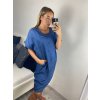 Šaty riflové krátký rukáv dámské (L/XL/2XL ONE SIZE) ITALSKá MóDA IM724060/DU