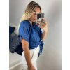 Košile krátký rukáv dámská (S/M/L ONE SIZE) ITALSKá MODA IMSM24007/DU (Velikost M/L, Barva světle modrá)