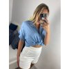 Košile krátký rukáv dámská (S/M/L ONE SIZE) ITALSKá MODA IMSM24007/DU (Velikost M/L, Barva světle modrá)