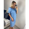 Šaty riflové krátký rukáv dámské (L/XL/2XL ONE SIZE) ITALSKá MóDA IM724061/DU (Velikost XL/2XL, Barva tmavě modrá)