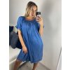 Šaty riflové krátký rukáv dámské (L/XL/2XL ONE SIZE) ITALSKá MóDA IM724061/DU (Velikost XL/2XL, Barva tmavě modrá)