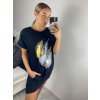 Šaty klasik bavlněné krátký rukáv dámské (S/M/L ONE SIZE) ITALSKÁ MÓDA IM324041/DU (Velikost M/L, Barva Černá)
