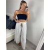Kalhoty harémky letní dlouhé dámské (S/M/L ONE SIZE) ITALSKÁ MÓDA IM324122/DU (Velikost M/L, Barva bílá)