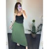 Sukně skládaná dlouhá dámská (S/M ONE SIZE) ITALSKá MóDA IMSM24036/DR (Velikost S/M/L, Barva béžová)