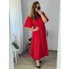 Šaty dlouhé mušelínové letní carmen dlouhý rukáv dámské nadrozměr (54/56 ONE SIZE) ITALSKÁ MÓDA IMWEC24LADO/DR (Velikost 54/56, Barva červená)