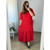 Šaty dlouhé mušelínové letní carmen dlouhý rukáv dámské nadrozměr (54/56 ONE SIZE) ITALSKÁ MÓDA IMWEC24LADO/DR (Velikost 54/56, Barva červená)
