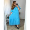 Šaty dlouhé mušelínové letní carmen dlouhý rukáv dámské nadrozměr (54/56 ONE SIZE) ITALSKÁ MÓDA IMWEC24LADO/DR (Velikost 54/56, Barva červená)