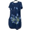 Šaty krátký rukáv dámské nadrozměr (XL/2XL ONE SIZE) ITALSKÁ MÓDA IM423TULIP/DU (Velikost XL/2XL, Barva modrá azurová)