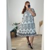 Šaty košilové oversize 3/4 rukáv dámské nadrozměr (L/XL/2XL ONE SIZE) ITALSKÁ MÓDA IM423MOZAIKA/DUR