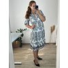 Šaty košilové oversize 3/4 rukáv dámské nadrozměr (L/XL/2XL ONE SIZE) ITALSKÁ MÓDA IM423MOZAIKA/DUR