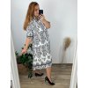 Šaty košilové oversize 3/4 rukáv dámské nadrozměr (L/XL/2XL ONE SIZE) ITALSKÁ MÓDA IM423MOZAIKA/DUR