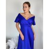 Šaty dlouhé společenské krátký rukáv dámské (S/M ONE SIZE) ITALSKÁ MÓDA IMPSH245441/DUR (Velikost S/M/L, Barva modrá královská)