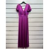 Šaty dlouhé společenské krátký rukáv dámské (S/M ONE SIZE) ITALSKÁ MÓDA IMPSH245441/DUR (Velikost S/M/L, Barva modrá královská)