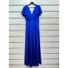 Šaty dlouhé společenské krátký rukáv dámské (S/M ONE SIZE) ITALSKÁ MÓDA IMPSH245441/DUR (Velikost S/M/L, Barva modrá královská)