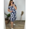 Šaty krátký rukáv dámské nadrozměrné (L-5XL)  Polská Móda PMF24OE62161NQ (Velikost L, Barva světle modrá)