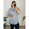 Košile prodloužená  3/4 dlouhý rukáv dámská (54/56 ONE SIZE) ITALSKá MóDA IMHMS24278/DUR (Velikost 54/56, Barva modrá)