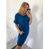 Šaty volnočasové oversize krátký rukáv dámské letní nadrozměr (44/48) ONE SIZE) ITALSKá MODA IM723POLY/DU (Velikost 44/46, Barva Černá)