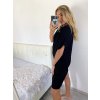 Šaty volnočasové oversize krátký rukáv dámské letní nadrozměr (44/48) ONE SIZE) ITALSKá MODA IM723POLY/DU (Velikost 44/46, Barva Černá)