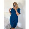 Šaty volnočasové oversize krátký rukáv dámské letní nadrozměr (44/48) ONE SIZE) ITALSKá MODA IM723POLY/DU (Velikost 44/46, Barva Černá)