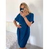 Šaty volnočasové oversize krátký rukáv dámské letní nadrozměr (44/48) ONE SIZE) ITALSKá MODA IM723POLY/DU (Velikost 44/46, Barva Černá)