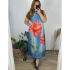 Šaty letní dlouhé riflové na ramínka dámské (M/L/XL ONE SIZE) ITALSKÁ MÓDA IMWGS24534/DUR (Velikost L/XL, Barva modrá)